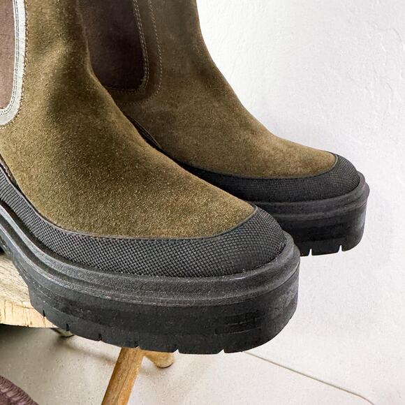 Sam Edelman Lulia Leather Suede Chelsea Lug Sole Platform Combat Boots 7.5 NWT - Picture 4 of 10